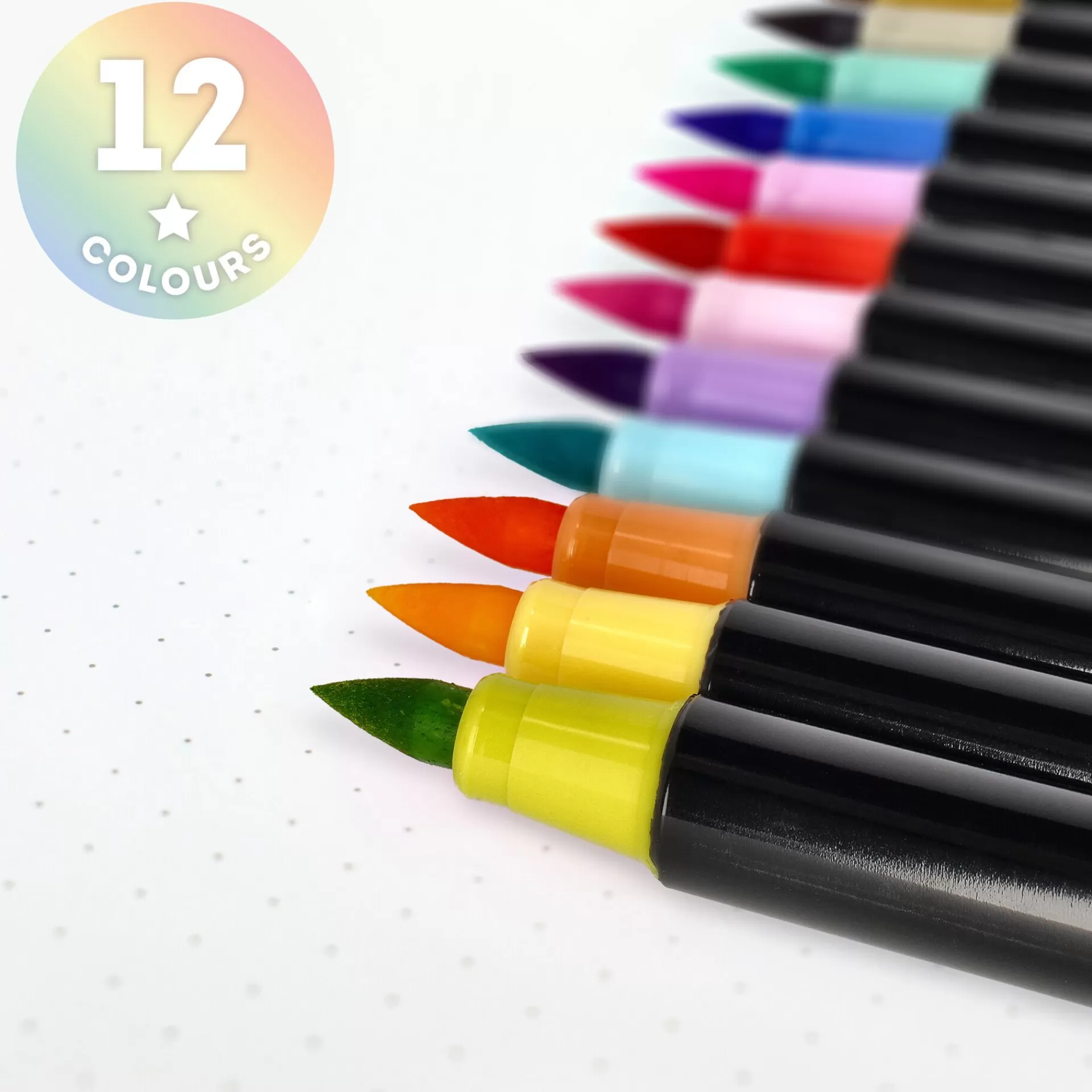 Legami Milano Set di 12 Pennarelli con Punta Pennello - Brush Markers- Evidenziatori E Pennarelli