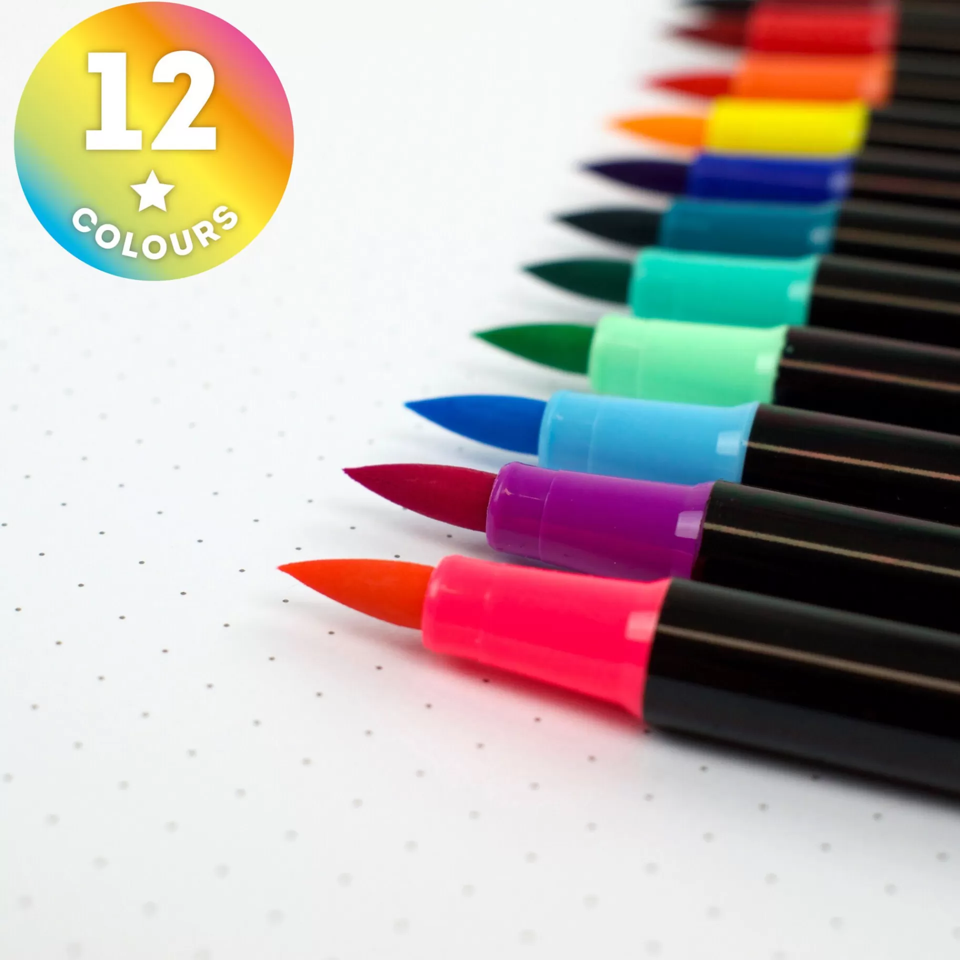 Legami Milano Set di 12 Pennarelli con Punta Pennello - Brush Markers- Evidenziatori E Pennarelli