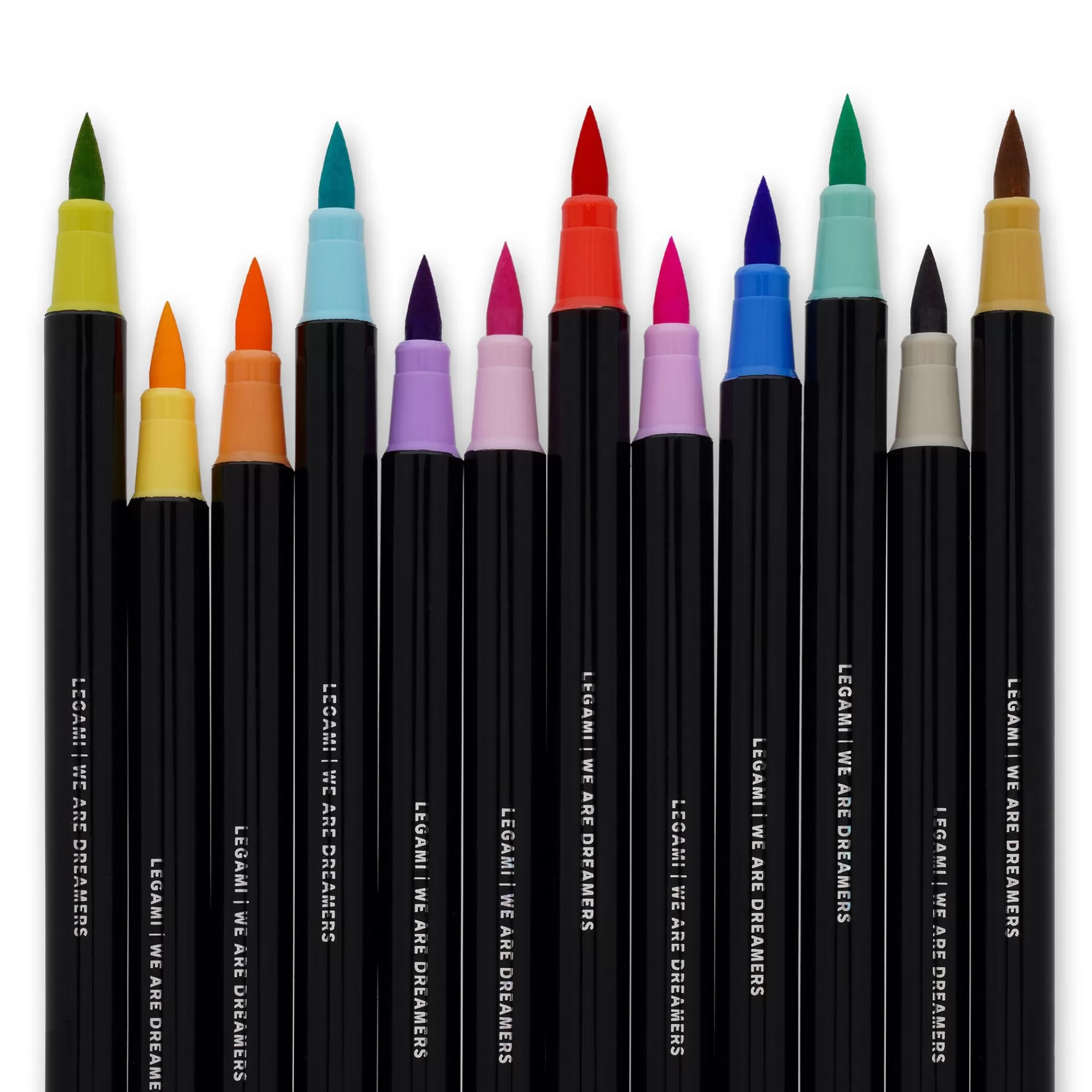 Legami Milano Set di 12 Pennarelli con Punta Pennello - Brush Markers- Evidenziatori E Pennarelli