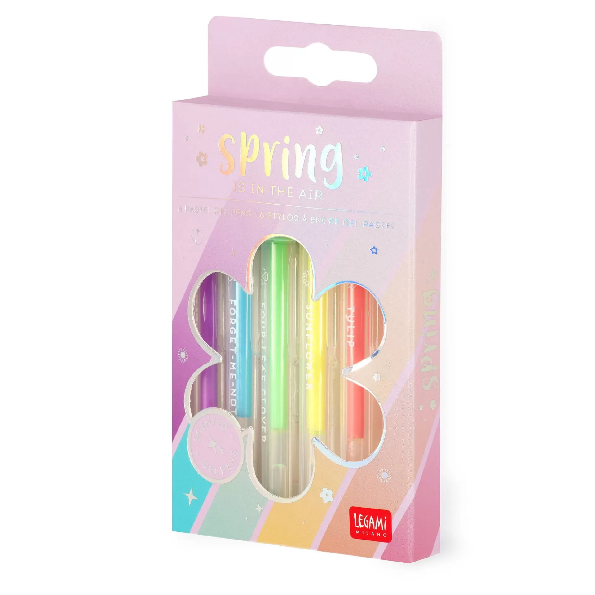 Legami Milano Set di 6 Penne Gel Pastello - Spring is in the Air- Penne A Sfera E Gel