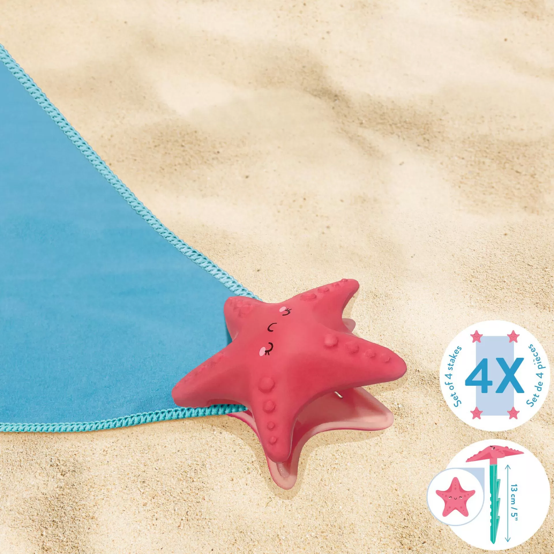 Legami Milano Set di 4 Picchetti Ferma Telo Mare - Beach Towel Anchor Stakes- Accessori Da Spiaggia | Teli Mare