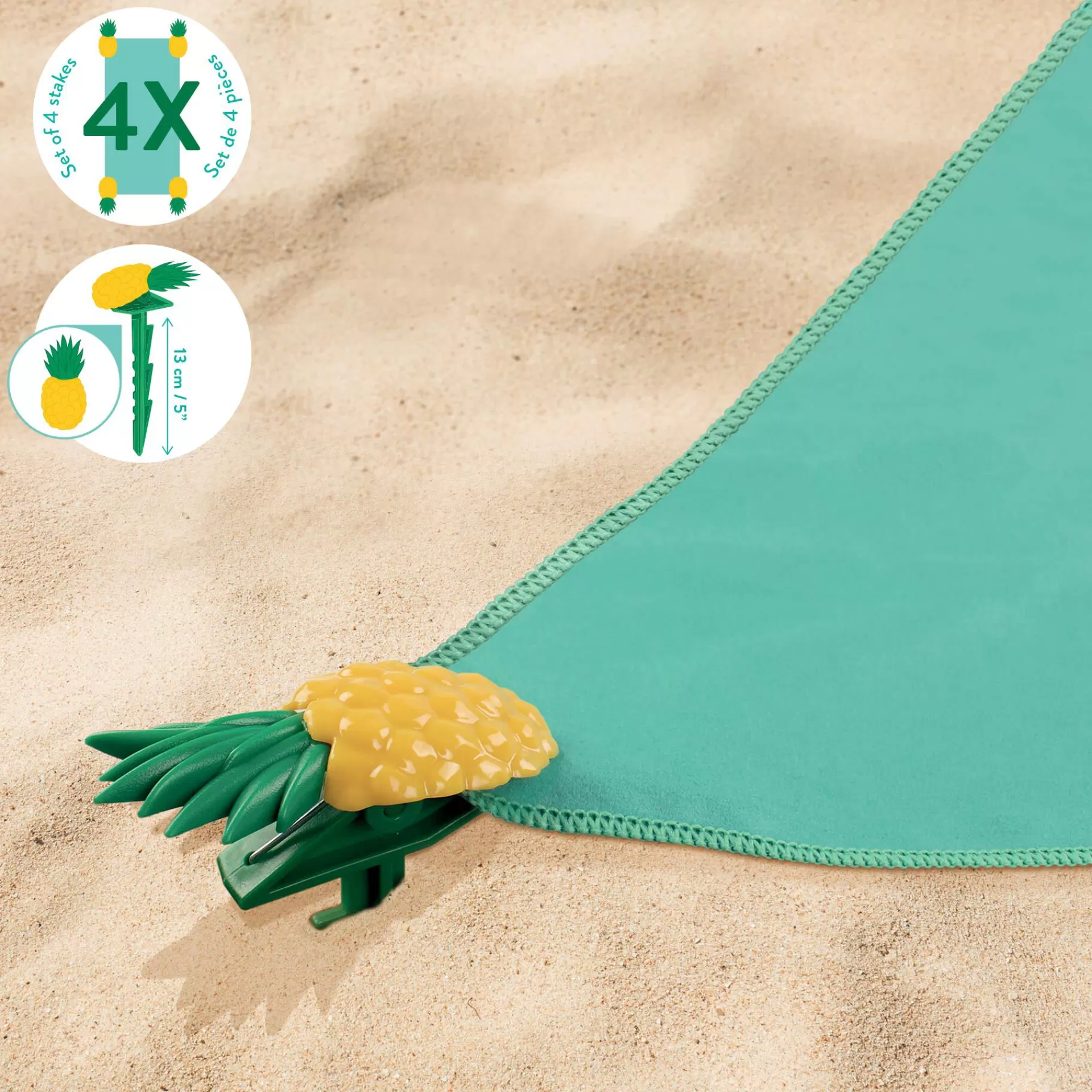 Legami Milano Set di 4 Picchetti Ferma Telo Mare - Beach Towel Anchor Stakes- Teli Mare | Accessori Da Spiaggia