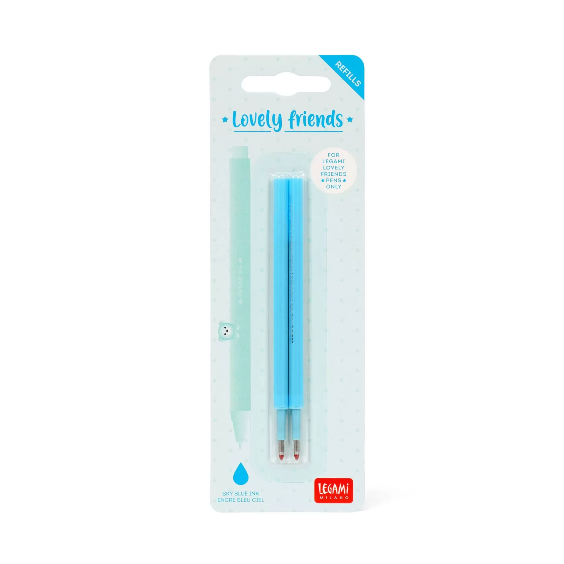 Legami Milano Set di 2 Refill per Penna Gel - Lovely Friends- Refill Penne Lovely Friends