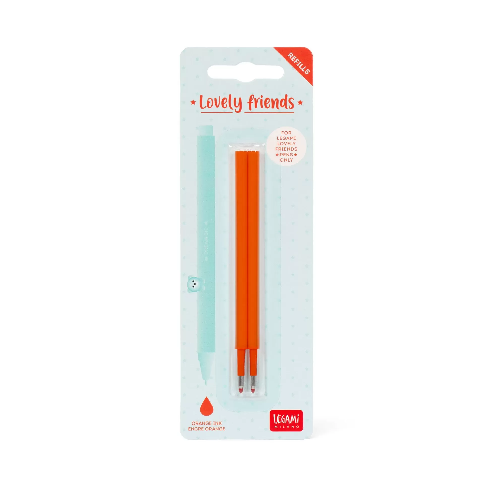 Legami Milano Set di 2 Refill per Penna Gel - Lovely Friends- Refill Penne Lovely Friends