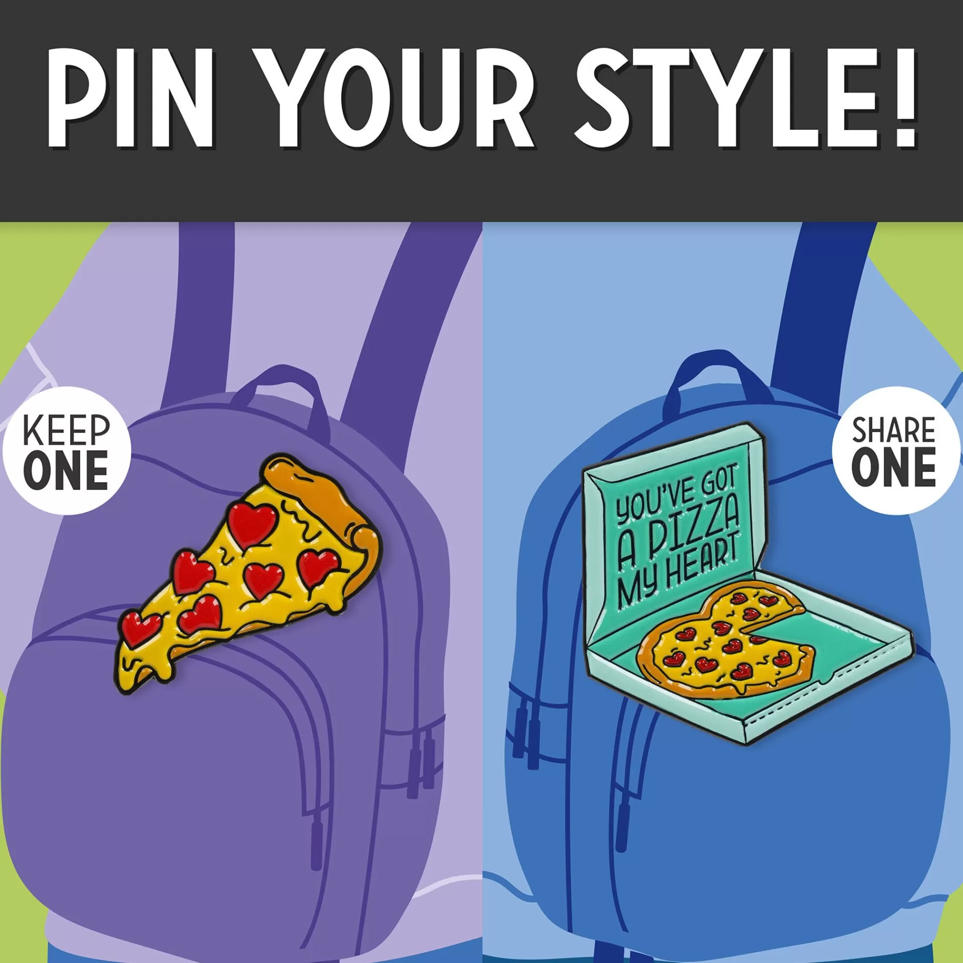 Legami Milano Set di 2 Spille in Metallo Smaltato - Pin Your Style!- Spille