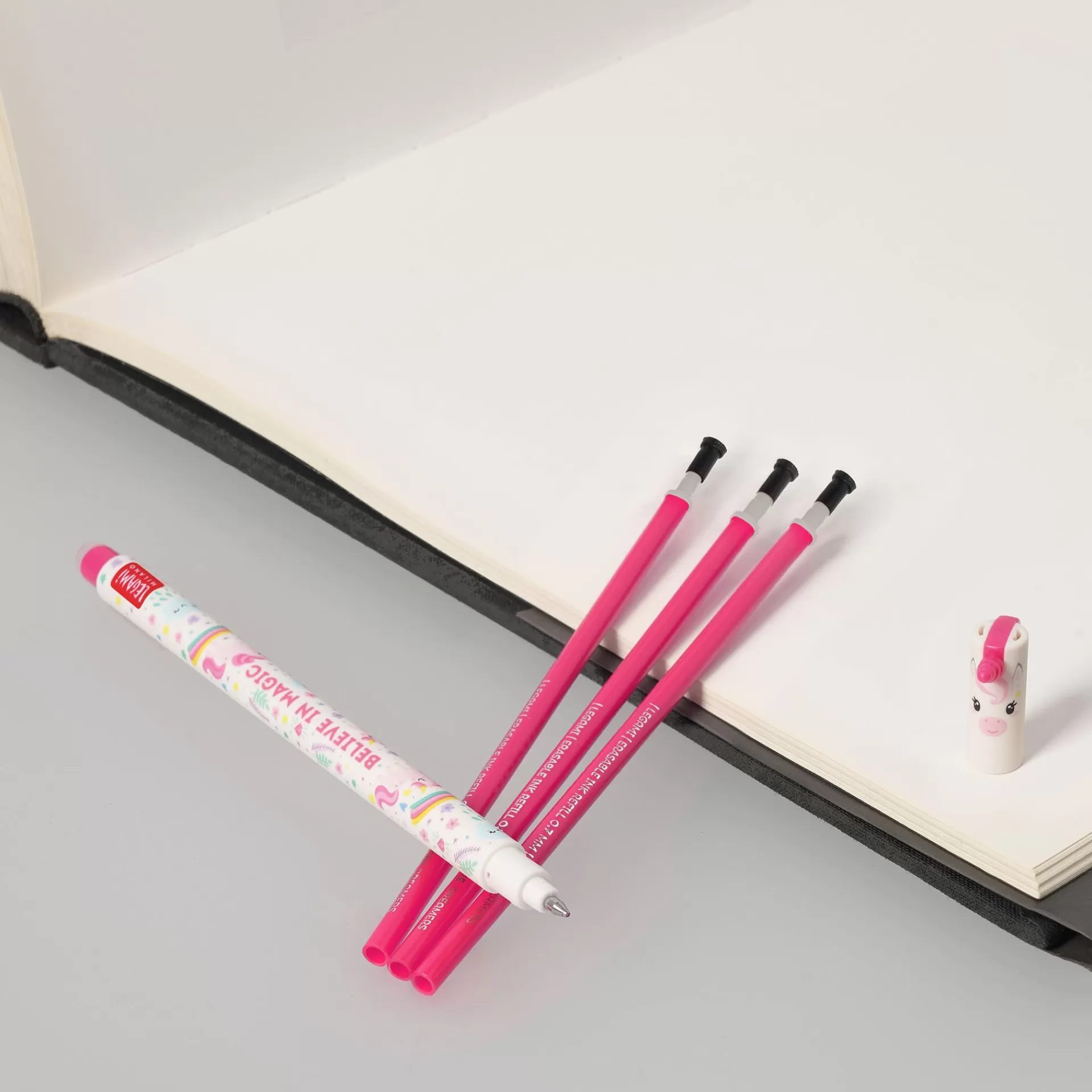 Legami Milano Set Penna Cancellabile Unicorn con Refill Rosa- Refill Penne Cancellabili | Penne Cancellabili