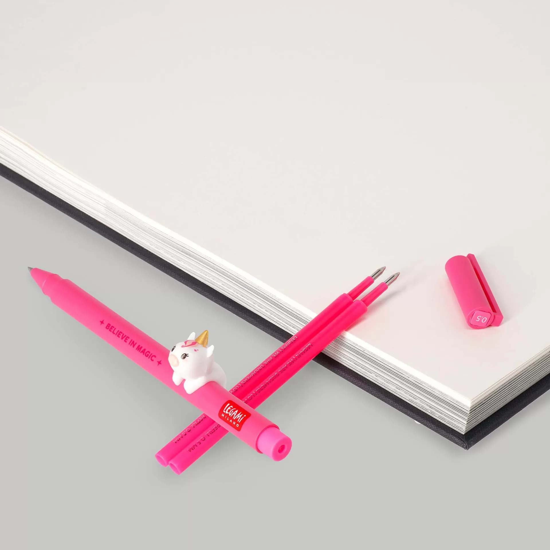 Legami Milano Set Penna Lovely Unicorn con Refill Rosa Neon- Refill Penne Lovely Friends | Penne A Sfera E Gel