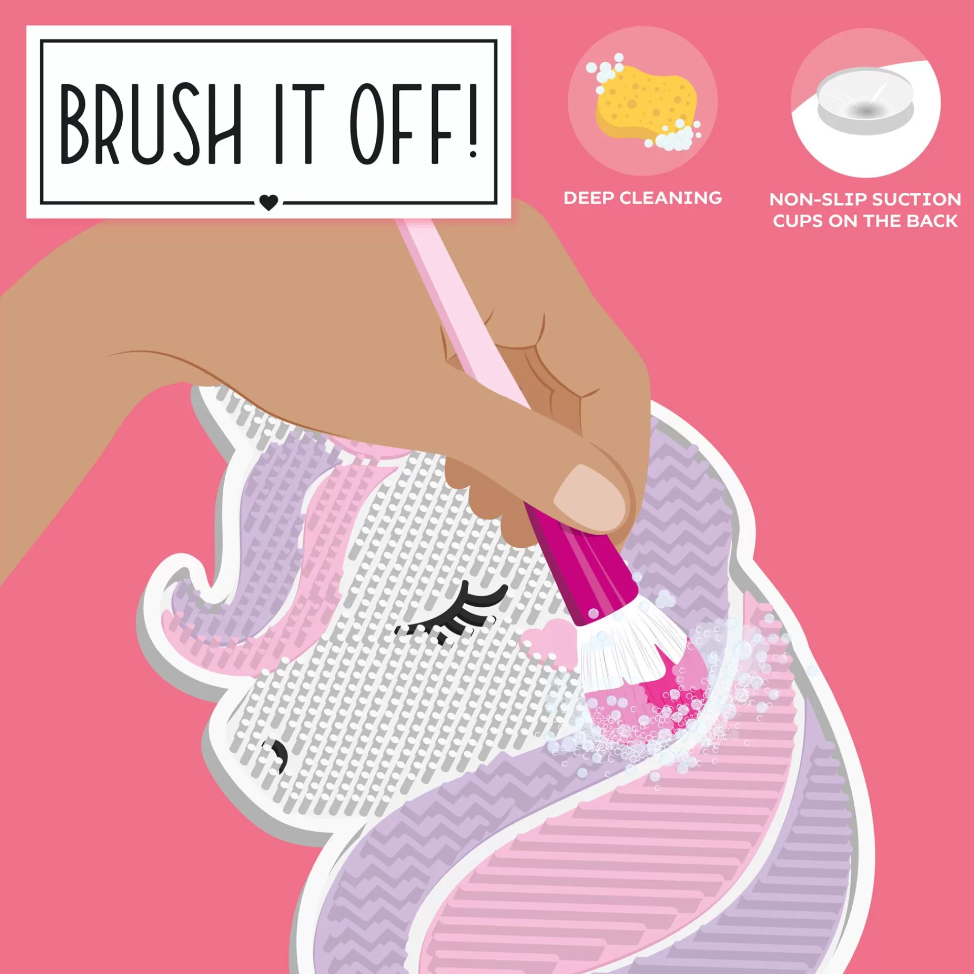 Legami Milano Tappetino Pulisci Pennelli da Trucco - Brush it Off!- Viso E Corpo