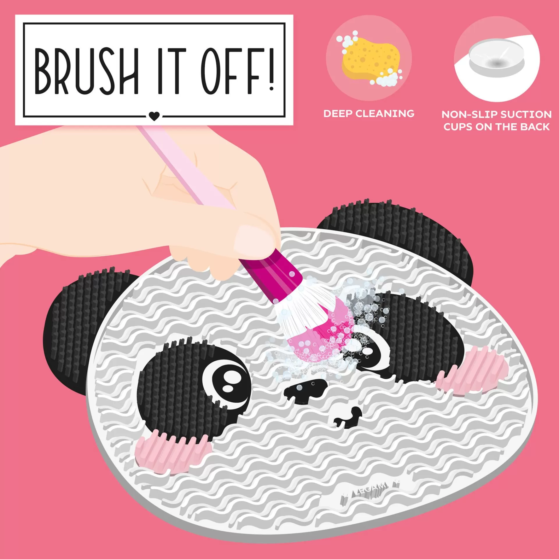 Legami Milano Tappetino Pulisci Pennelli da Trucco - Brush it Off!- Viso E Corpo