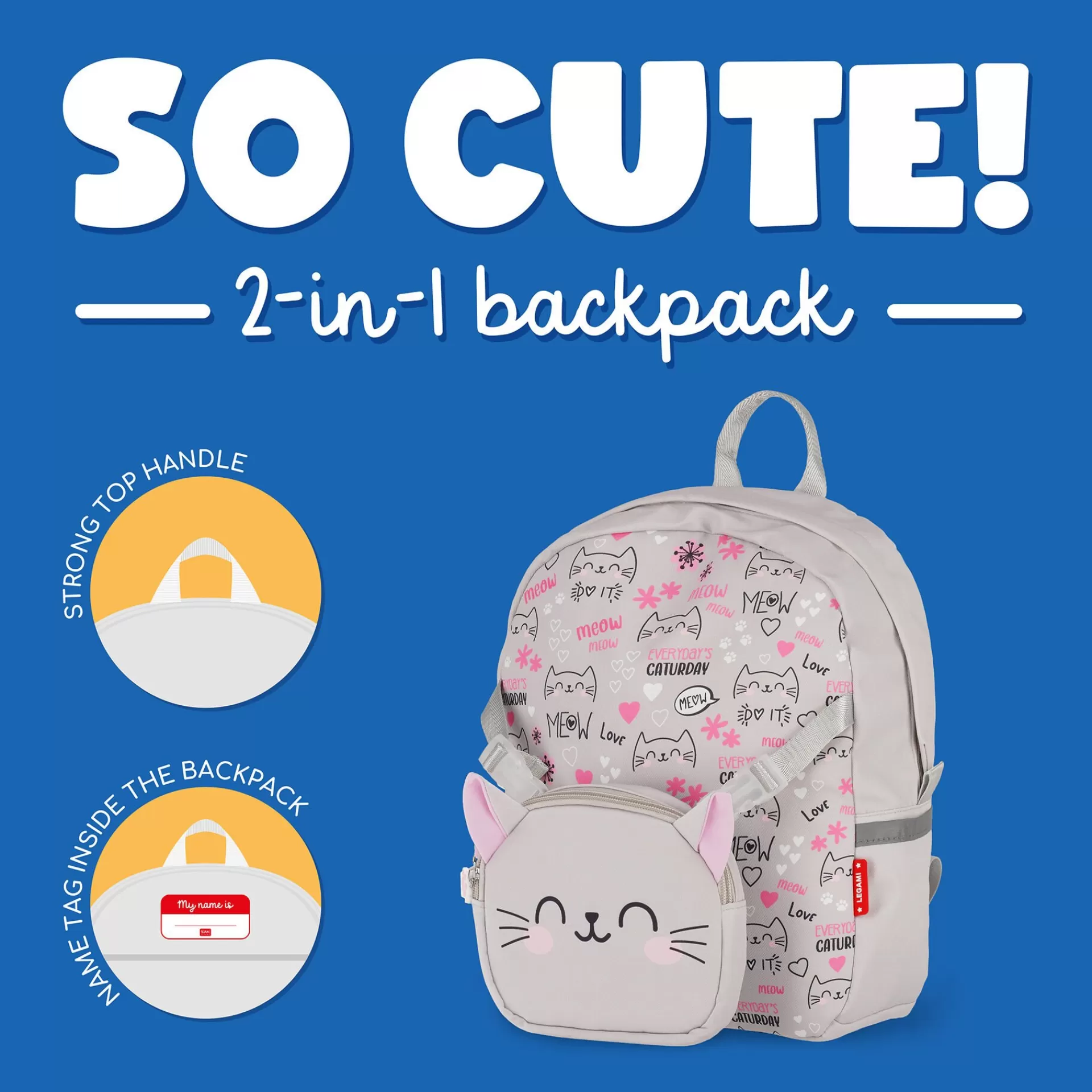 Legami Milano Zaino con Borsa Rimovibile - So Cute!- Zaini | Borse